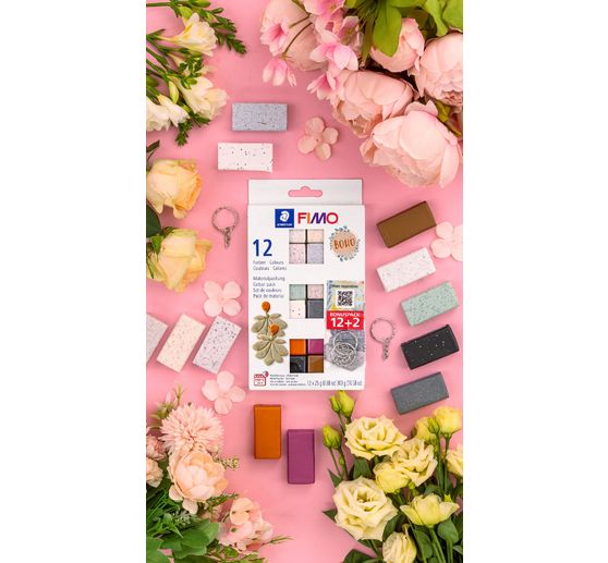FIMO soft Materialpackung "Boho Effect", 12 Farben