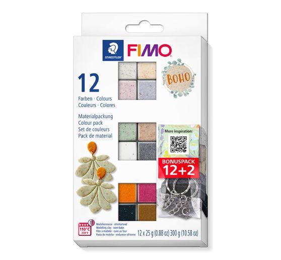 FIMO soft Materialpackung "Boho Effect", 12 Farben