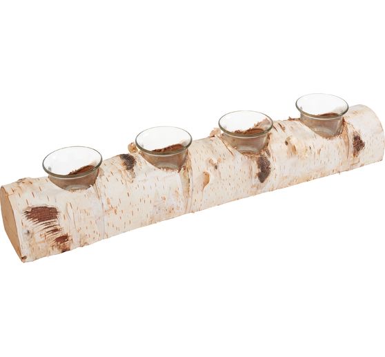 VBS Tealight holder "Birch", incl. 4 tealight jars