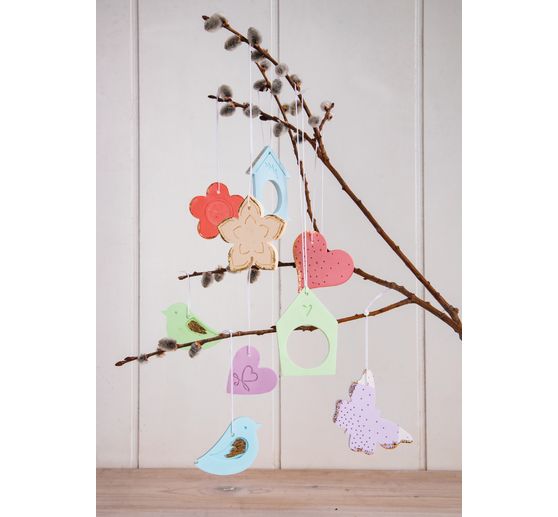 Silicone casting mould set decoration pendant "Spring, 4 motifs"