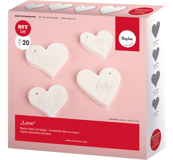 Gie&szlig;-Set Anh&auml;nger "Love", 4 Motive