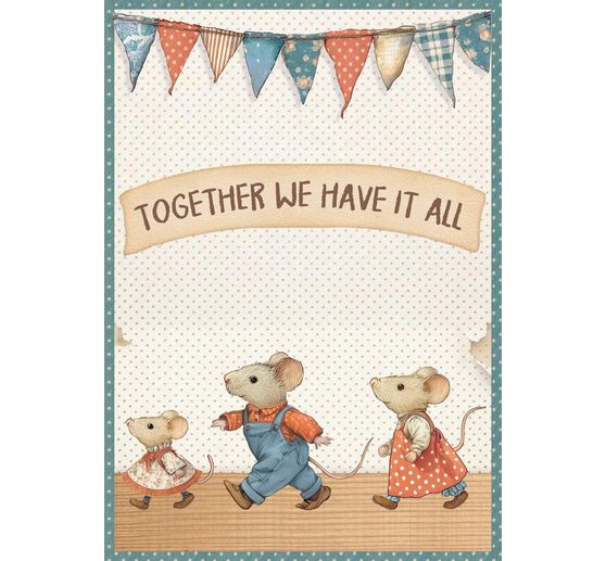 Motiv-Strohseiden Sortiment "Family", 8er-Set