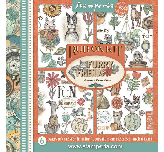 Rub On assortment "Furry Friends"