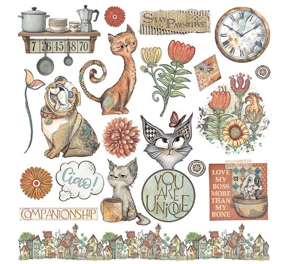 Rub On assortment "Furry Friends"