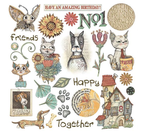 Rub On assortment "Furry Friends"