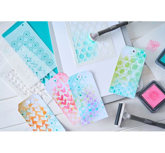 Sizzix Stencil Set "Backgrounds", 4 St&uuml;ck