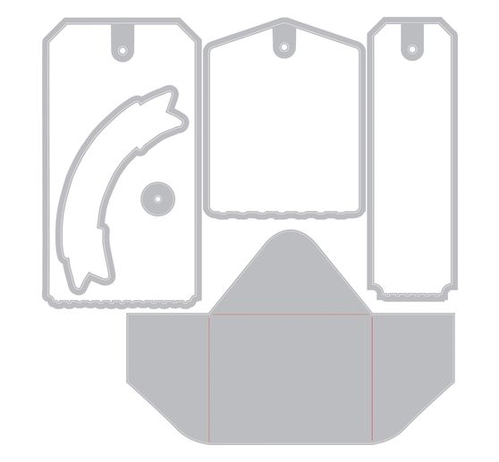 Sizzix Framelits Punching template and Clear Stamps "Tag It by 49 & Market"