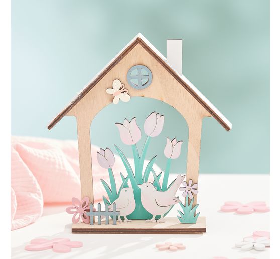 VBS Holz-Steckmotiv Haus "Fr&uuml;hlingserwachen"