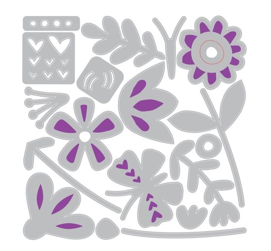 Sizzix Thinlits Stanzschablone "Friendly Florals"