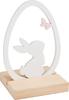 Holz-Deko "Ei mit Hase auf Sockel"