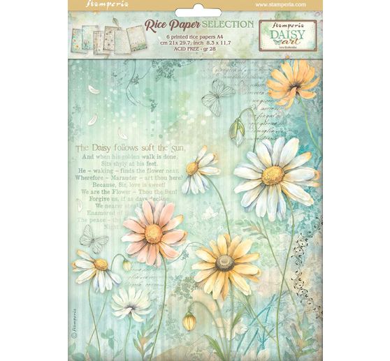 Motif straw silk assortment "Daisy Art", set of 6