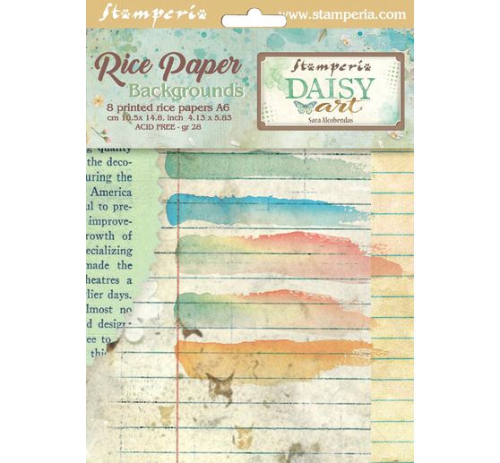 Motif straw silk backgrounds "Daisy Art", set of 8