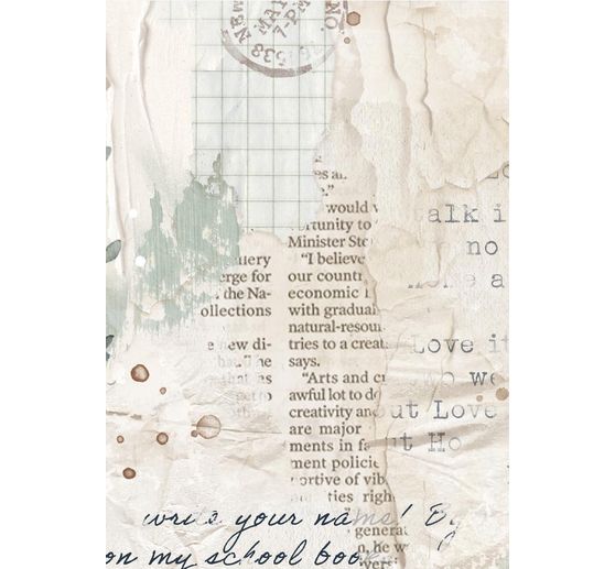 Motiv-Strohseide Backgrounds "Secret Diary", 8er-Set