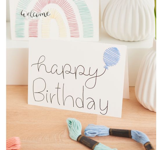 VBS Doppelkarten mit Umschl&auml;gen "Creme", 50 Stk.