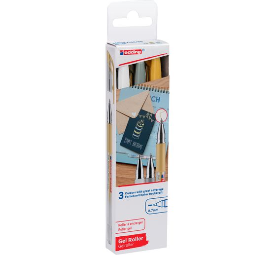 edding 2185 Gel Roller metallic, set of 3