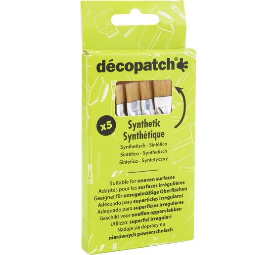 D&eacute;copatch synthetic bristle brushes no. 5, 5 pieces