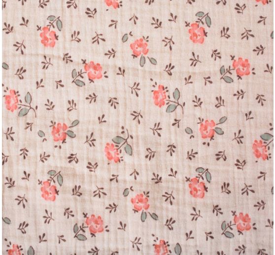 Muslin cotton fabric "Roses"