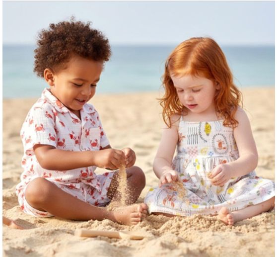 Musselin-Baumwollstoff "Krebse"