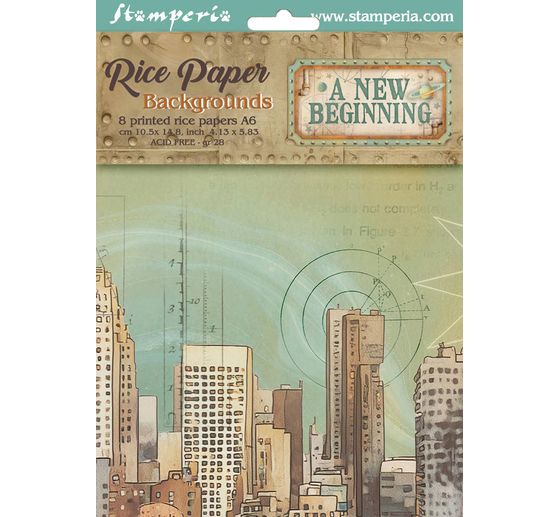 Motif straw silk backgrounds "A New Beginning", set of 8