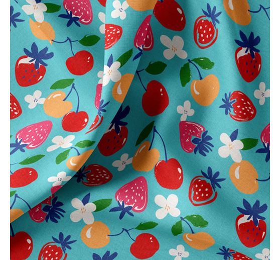 Cotton fabric "Strawberries and Cherries"