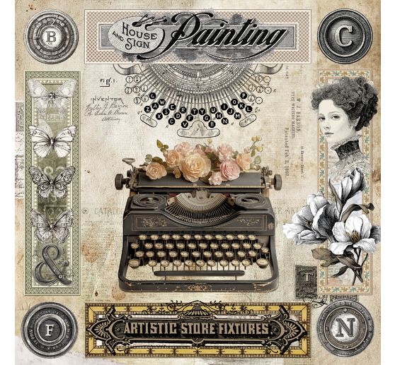 Scrapbook paper "Typographic"