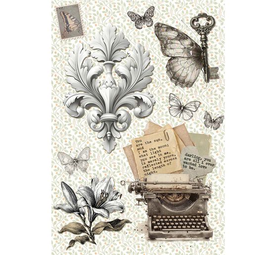 Motif straw silk assortment "Typographic", set of 4