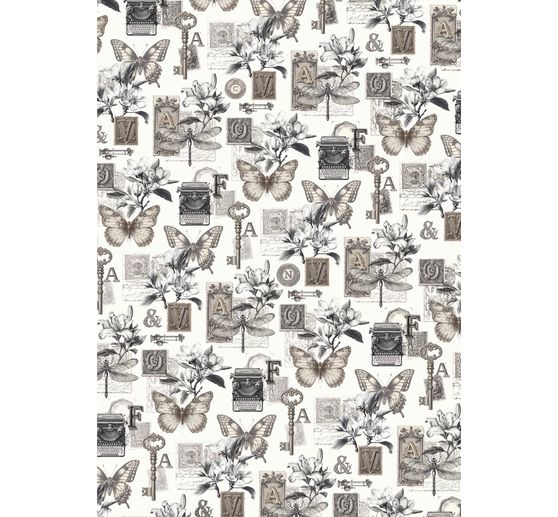 Motif straw silk assortment "Typographic", set of 8