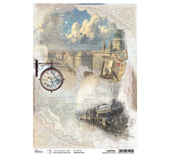 Motiv-Strohseide "Eastern Journey - Continental Routes"