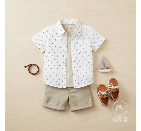 Baumwoll-Stoff Popeline "Anker"