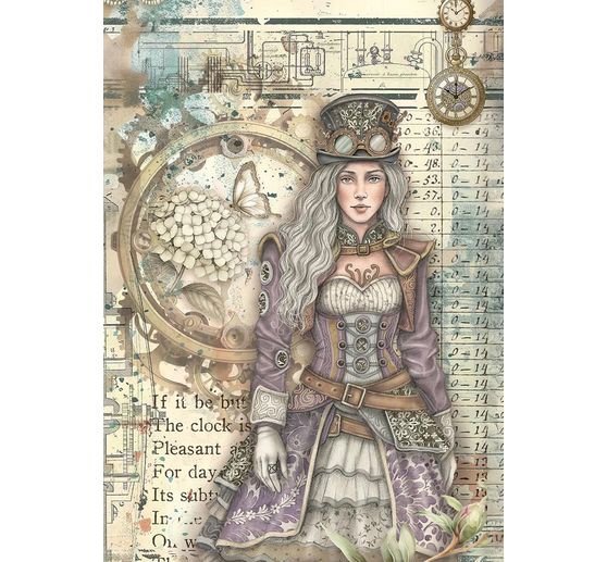 Motiv-Strohseiden Sortiment "Gardens of Time", 8er-Set