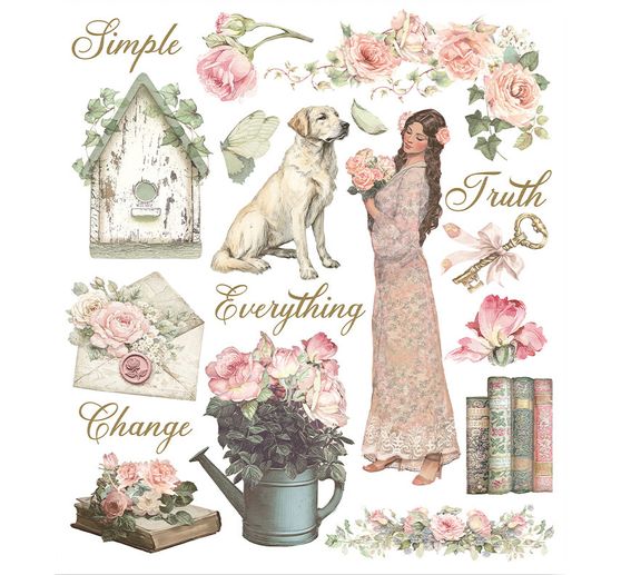 XL Rub On Sortiment "House of Roses"