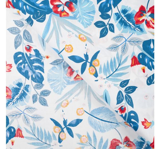 Cotton poplin fabric "Tropical Blue"