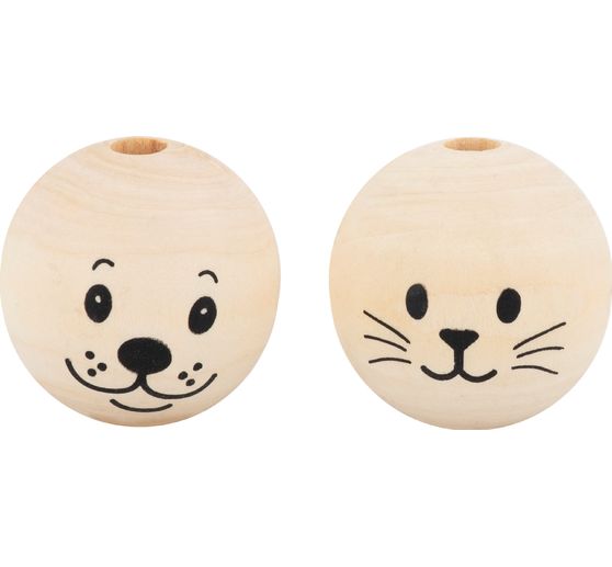 Wooden heads "Dog and Cat", set of 8