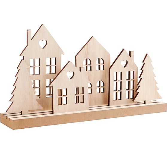 VBS Holz-Steckmotiv "Dorf mit Tannen"