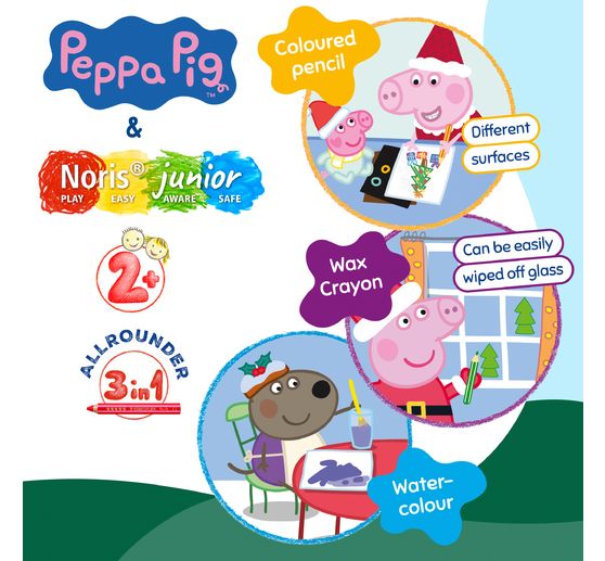 Noris junior Kinderbuntstifte "Peppa Pig", + 1 Anspitzer