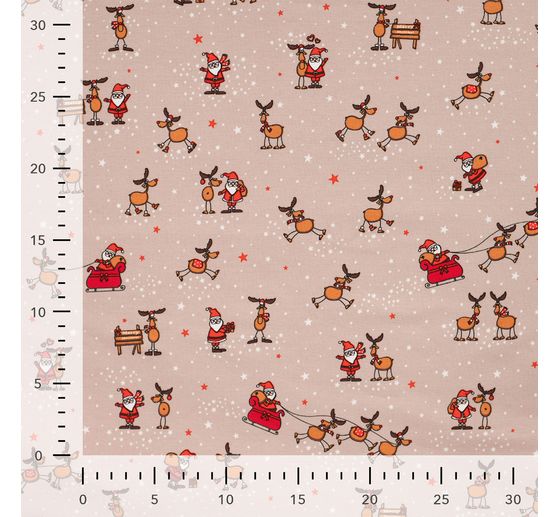 Jersey fabric "Santa and Rudolf"