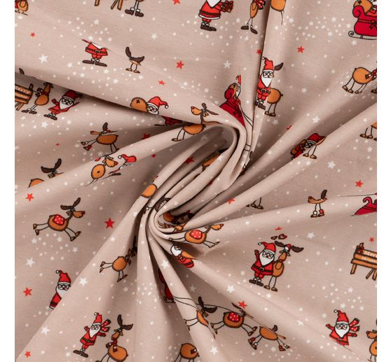 Jersey fabric "Santa and Rudolf"