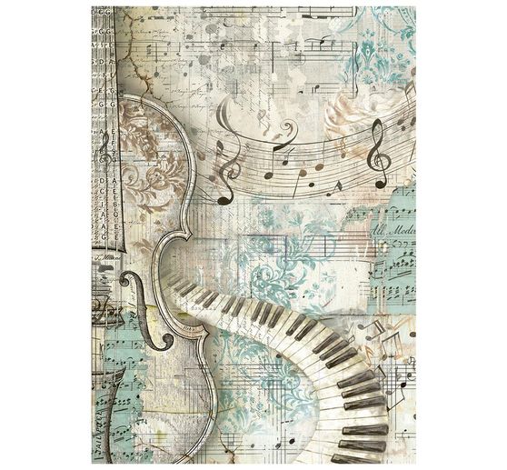 Stamperia Motiv-Strohseide Backgrounds "Symphony", DIN A6, 8er Set