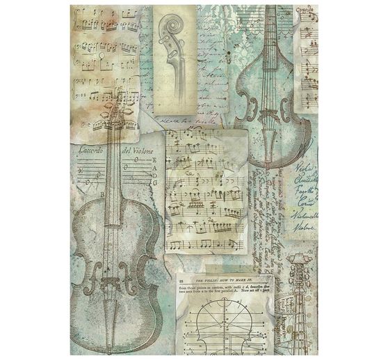 Stamperia Motiv-Strohseide Backgrounds "Symphony", DIN A6, 8er Set