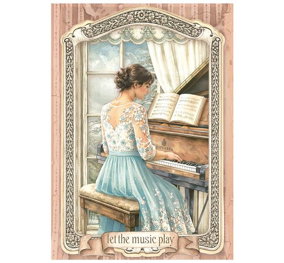Stamperia Motiv-Strohseiden Sortiment "Symphony", DIN A6, 8er Set