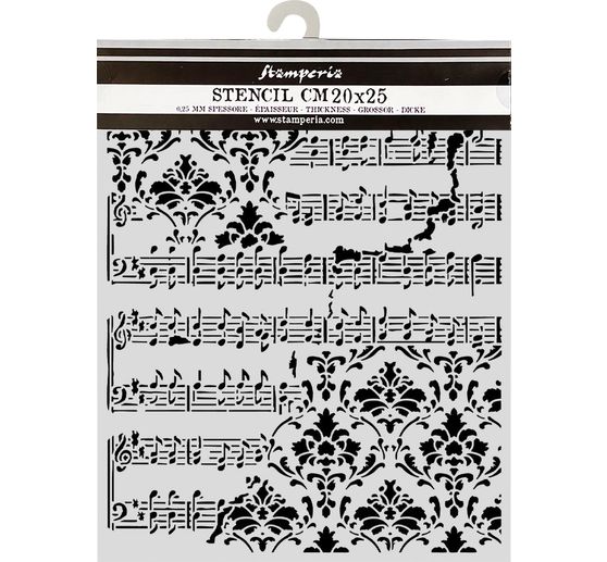 Stamperia Schablone "Symphony - Score", 20 x 25 cm