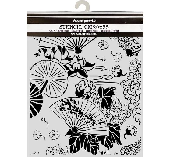 Stamperia Stencil "Oriental Garden - Fans", 20 x 25 cm
