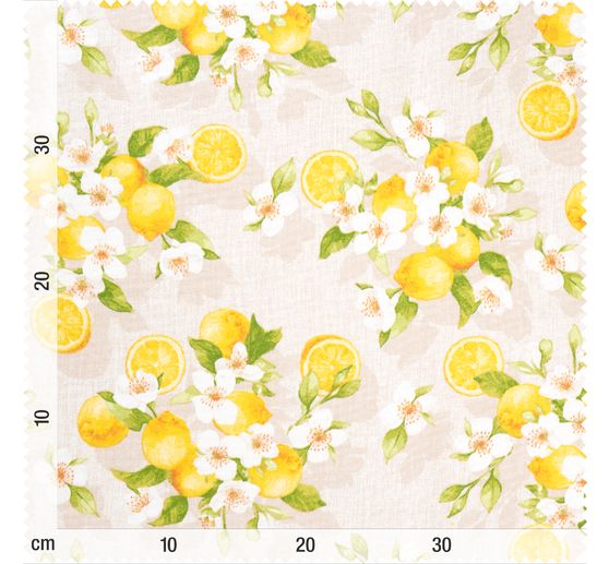 Dekostoff Leinenoptik "Zitronenbl&uuml;te"