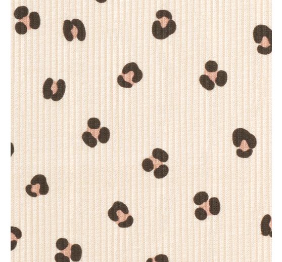 Rippjersey-Stoff "Leopard Sand"