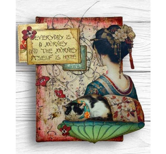 Stamperia Motiv-Strohseide Backgrounds "Oriental Garden", DIN A6, 8er Set