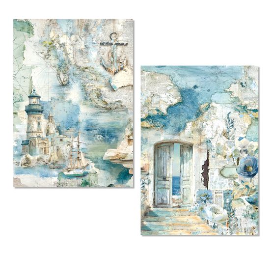 Ciao Bella Motiv-Strohseiden Sortiment "Edge of the Ocean", 8er-Set
