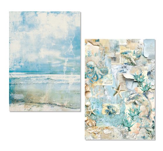 Ciao Bella Motiv-Strohseiden Sortiment "Edge of the Ocean", 8er-Set