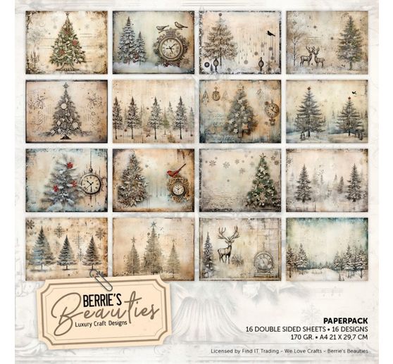 Paper set "Christmas Trees"