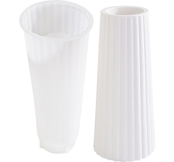 VBS Silikon-Gie&szlig;form "Vase gestreift"