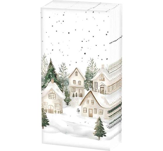 Paper handkerchiefs "Winter village"